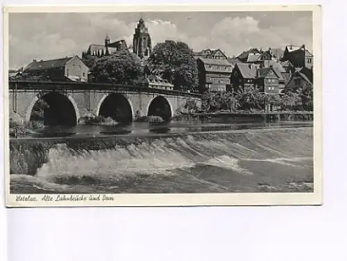 Wetzlar alte Lahnbrücke und Dom gl1955 19.131