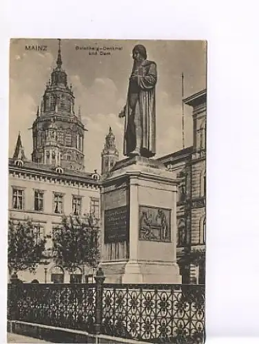 Mainz Gutenberg-Denkmal und Dom ngl 19.208