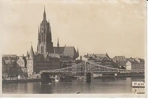 Frankfurt a.M. mit Dom vom Main her bahnpgl1930 19.879