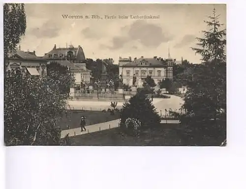 Worms a.Rhein Partie beim Luther-Denkmal gl1908 18.582