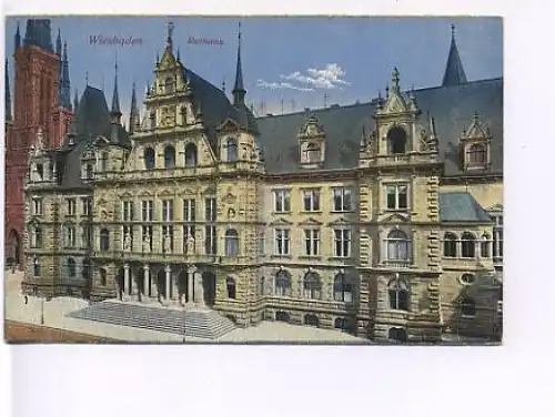 Wiesbaden Rathaus um 1910 ngl 19.025