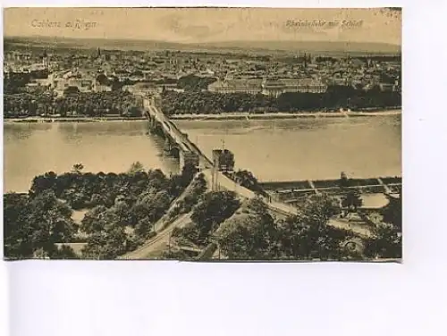 Coblenz Rheinbrücke mit Schloß ngl 18.994