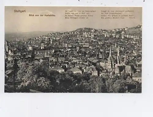 Stuttgart Blick von der Karlshöhe Gedicht ngl 39.141