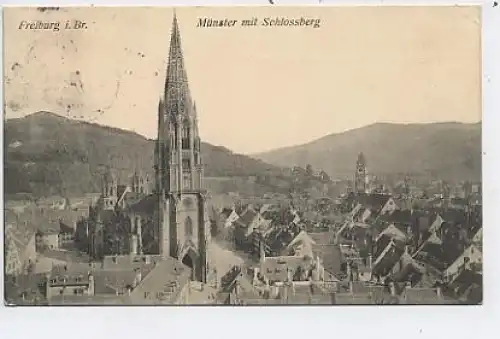 Freiburg i.B. Münster mit Schlossberg gl1907 39.026