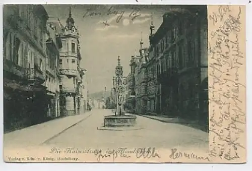 Freiburg i.B. Kaiserstraße im Mondschein gl1902 39.028