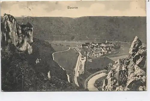 Beuron Felsen Gesamtansicht gl1907 39.012