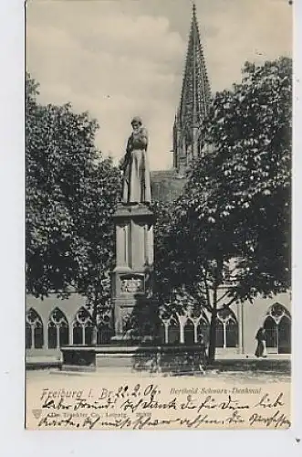 Freiburg i.Br. Bertold Schwarz Denkmal gl1906 30.517