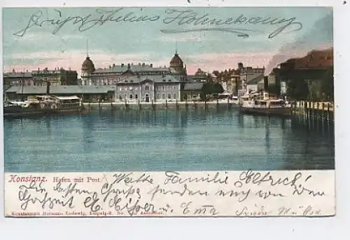 Konstanz Hafen mit Post gl1905 39.072