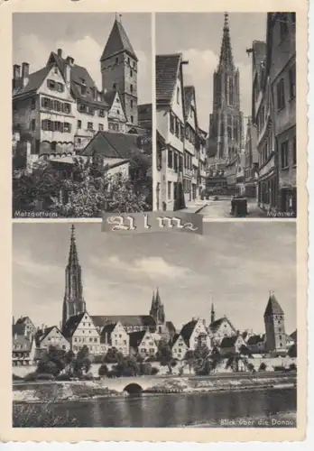 Ulm, Blick über die Donau, Münster, Turm gl1958 62.329