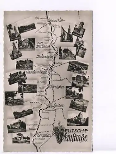 Deutsche Weinstraße Karte mit 20 Ansichten ngl 18.973