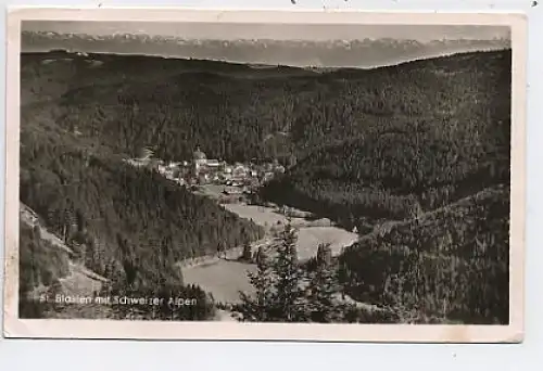 St. Blasien mit Schweizer Alpen glca1950 38.359