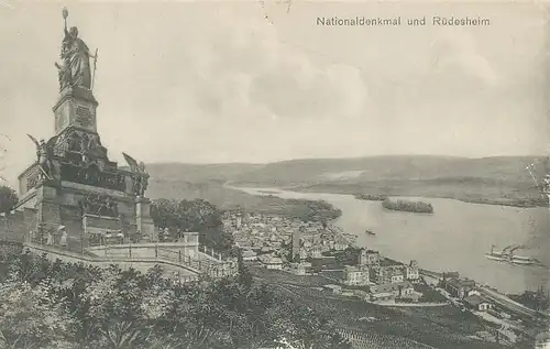 Rüdesheim a.Rh. Denkmal und Panorama ngl 130.097