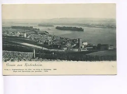 Rüdesheim a.Rhein alte Grußkarte um 1900 ngl 18.013