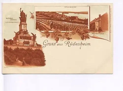 Rüdesheim a.Rhein alte Grußkarte um 1900 ngl 18.014