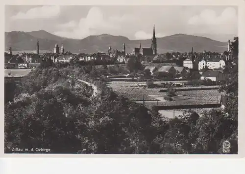 Zittau Panorama mit Gebirge gl1937 84.419