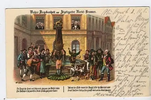 Stuttgart-Begebenheit am Marktbrunnen gl1911 38.635