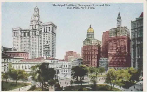 New York City Hall Park and Buildings ngl 204.302