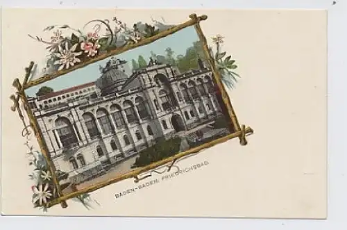 Baden-Baden Medaillon-Karte Friedrichsbad ngl 30.507