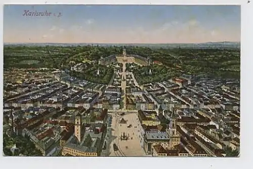 Karlsruhe Panorama-Zeichnung ngl 30.626
