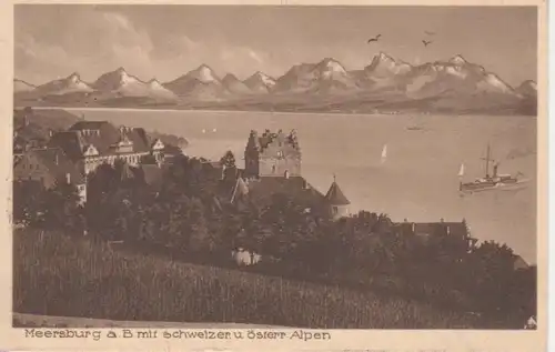 Meersburg am B. mit schw. U. öst. Alpen gl1928 62.927