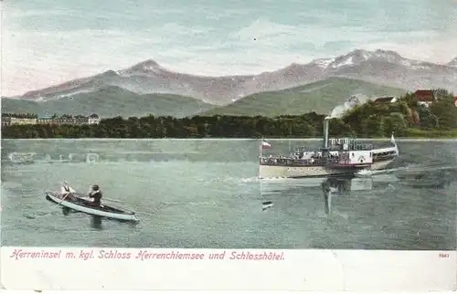 Herrenchiemsee mit Schoß und Schloßhôtel gl1906 22.673