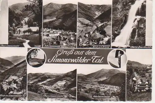 Simonswälder Tal Teilansichten FotoAK glca.1950 63.078