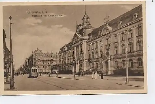 Karlsruhe i.Br. - Postamt mit Kaiserstraße ngl 38.719