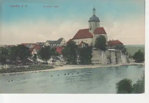 Lauffen a.N. Kirche und Dorf gl1914 84.170