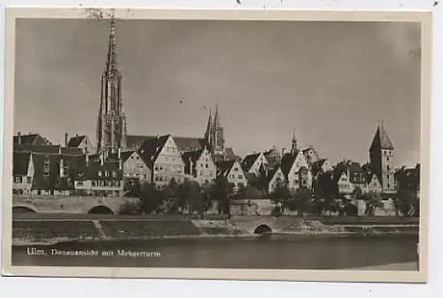 Ulm - Donauansicht mit Metzgerturm gl1932 38.697