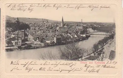 Kempten Gesamtansicht Iller Brücke gl1904 66.548