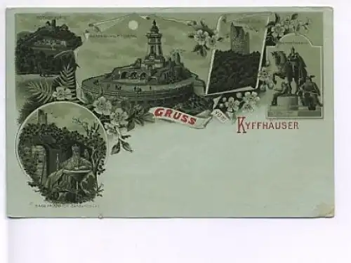 Kyffhäuser Mondschein-Litho 5 Bilder gl1908 17.475