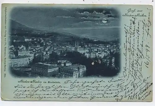Baden-Baden im Mondschein gl1899 38.390