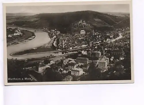 Wertheim/Main Blick auf Taubermündung gl1932 17.626