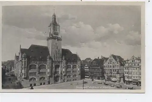 Stuttgart - Rathaus und Marktplatz ngl 38.940