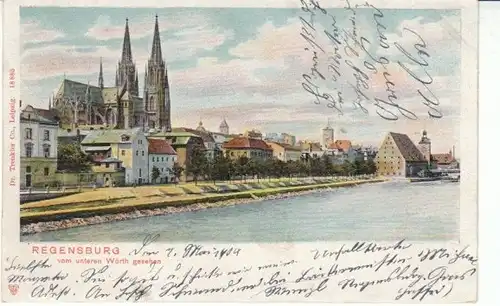 Regensburg vom unteren Wörth gl1904 23.508