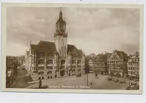 Stuttgart - Marktplatz und Rathaus ngl 36.523