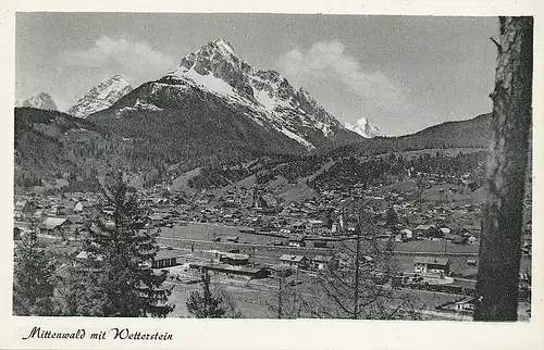 Mittenwald Panorama mit Wetterstein ngl 126.108