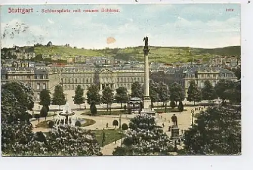 Stuttgart - Schloßplatz mit Neuem Schloß gl1910 38.920