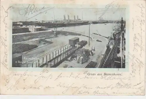 Gruß aus Bremerhaven-Kaiserhafen,Schiffe gl1903 60.127