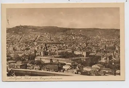 Stuttgart - Blick vom Eugensbrunnen gl1925 36.647