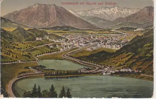 Immenstadt mit Alpsee und Gebirge gl1927 66.600