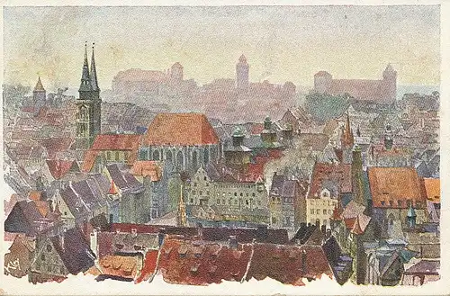 Nürnberg Panorama Künstlerkarte ngl 124.381