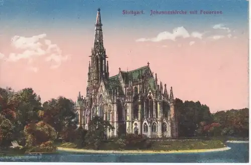 Stuttgart - Johanneskirche mit Feuersee ngl 60.744