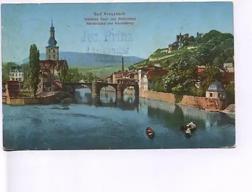 Bad Kreuznach Nahebrücke u.Kauzenberg gl1913 18.064