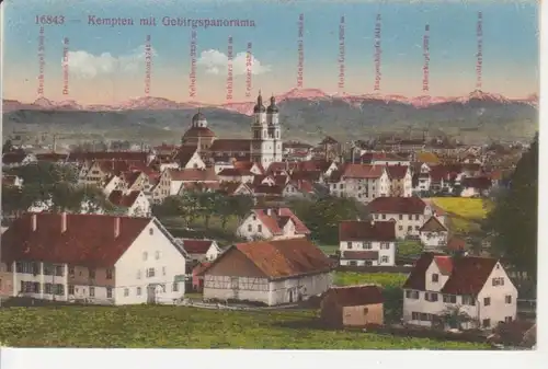 Kempten mit Gebirgspanorama Kirche feldpgl1917 66.521