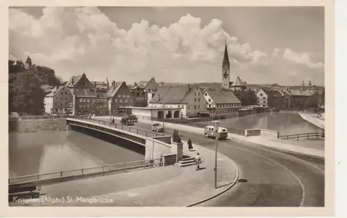 Kempten St. Mangbrücke Autos Menschen gl1954 66.553