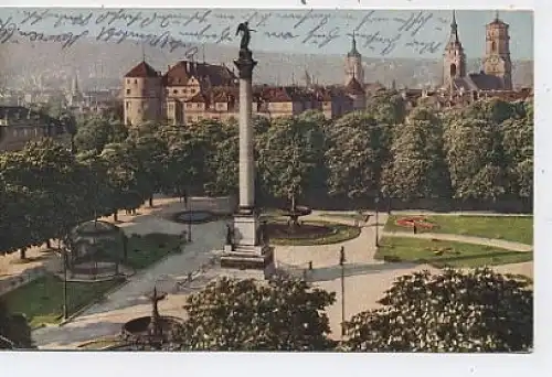 Stuttgart - Schloßplatz mit Altem Schloß gl1927 37.199