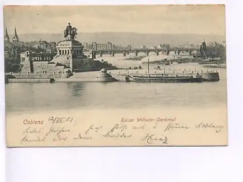 Coblenz Kaiser-Wilhelm-Denkmal gl1903 17.487