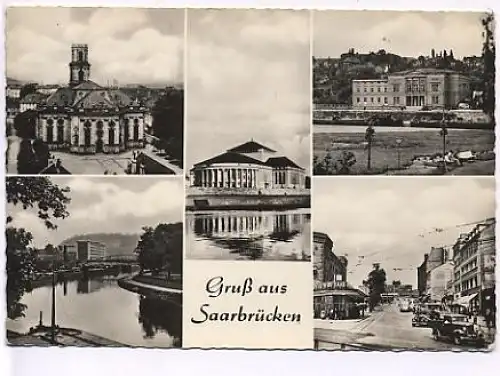 Saarbrücken 5 Ansichten um 1955 ngl 18.976