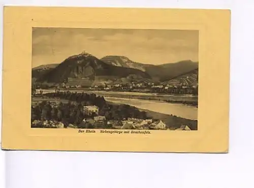 Der Rhein Siebengebirge mit Drachenfels gl1912 18.793